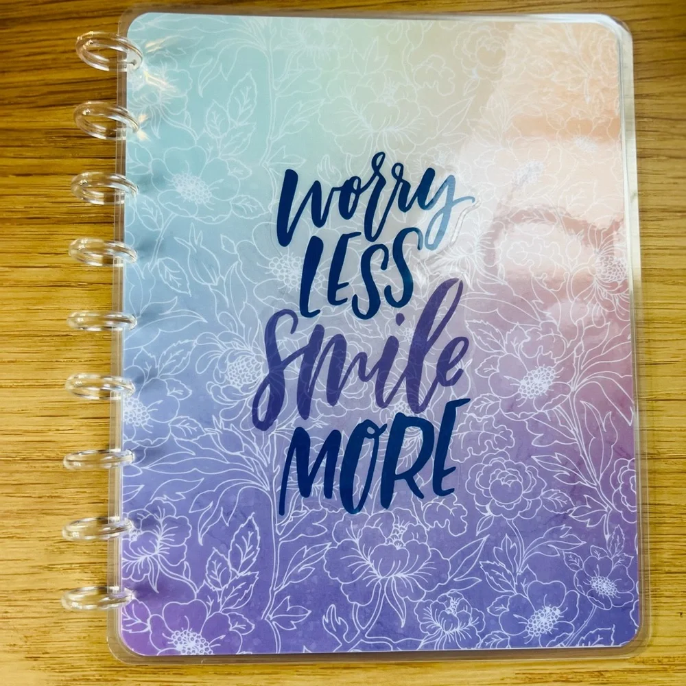 Happy planner classic size cover set worry less smile more Floral rainbow